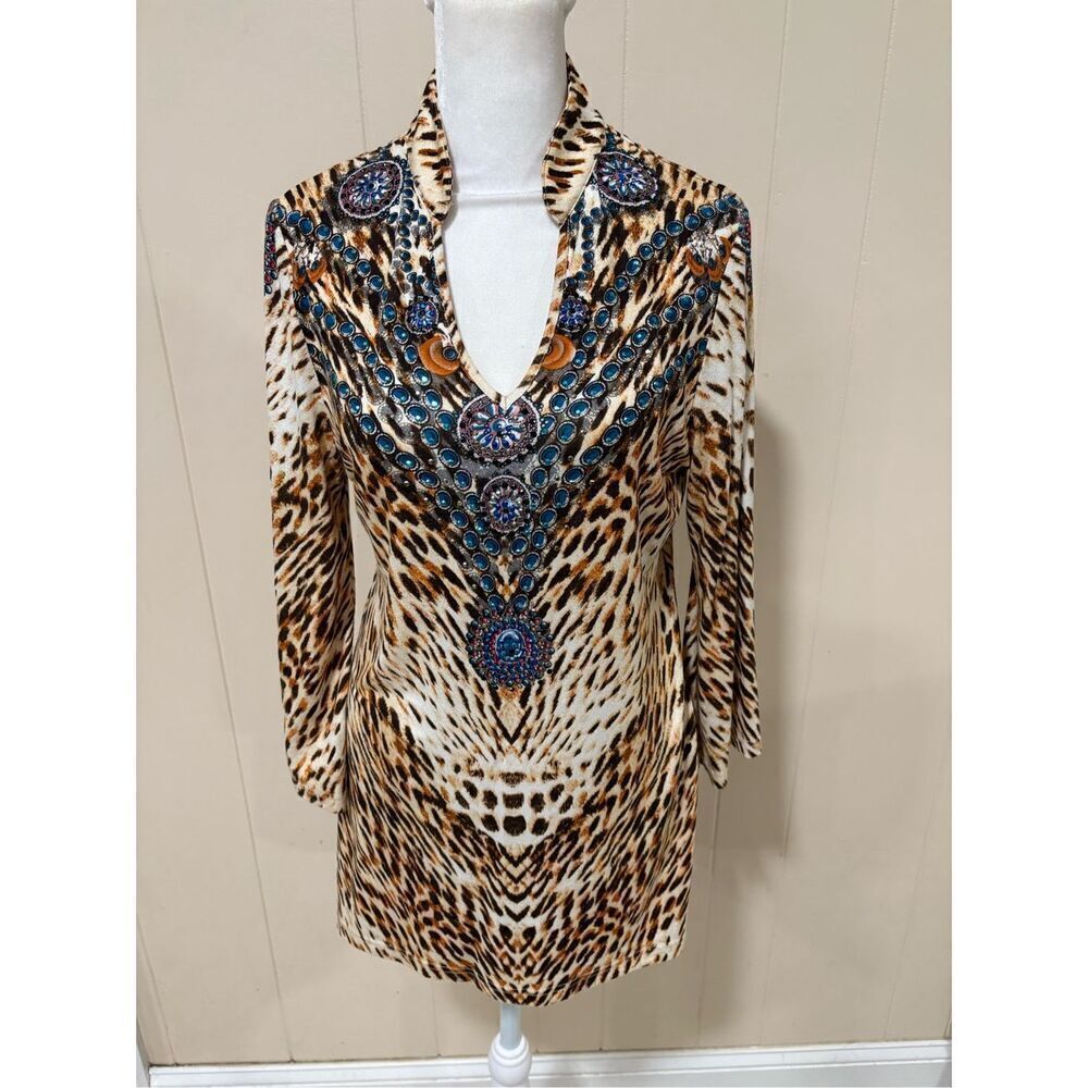 Top, Christina Women’s Top, size S, Tunic, Animal Print
